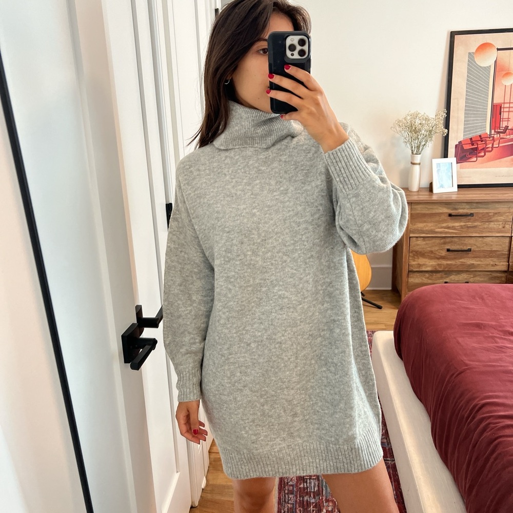 mango grey sweater dress